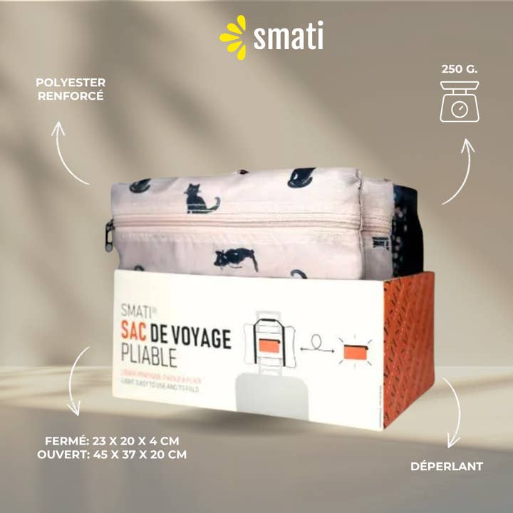 SMATI - Wholesale Weekender Bag - Unisex - Box of foldable travel bags – 6 assorted designs + POS display