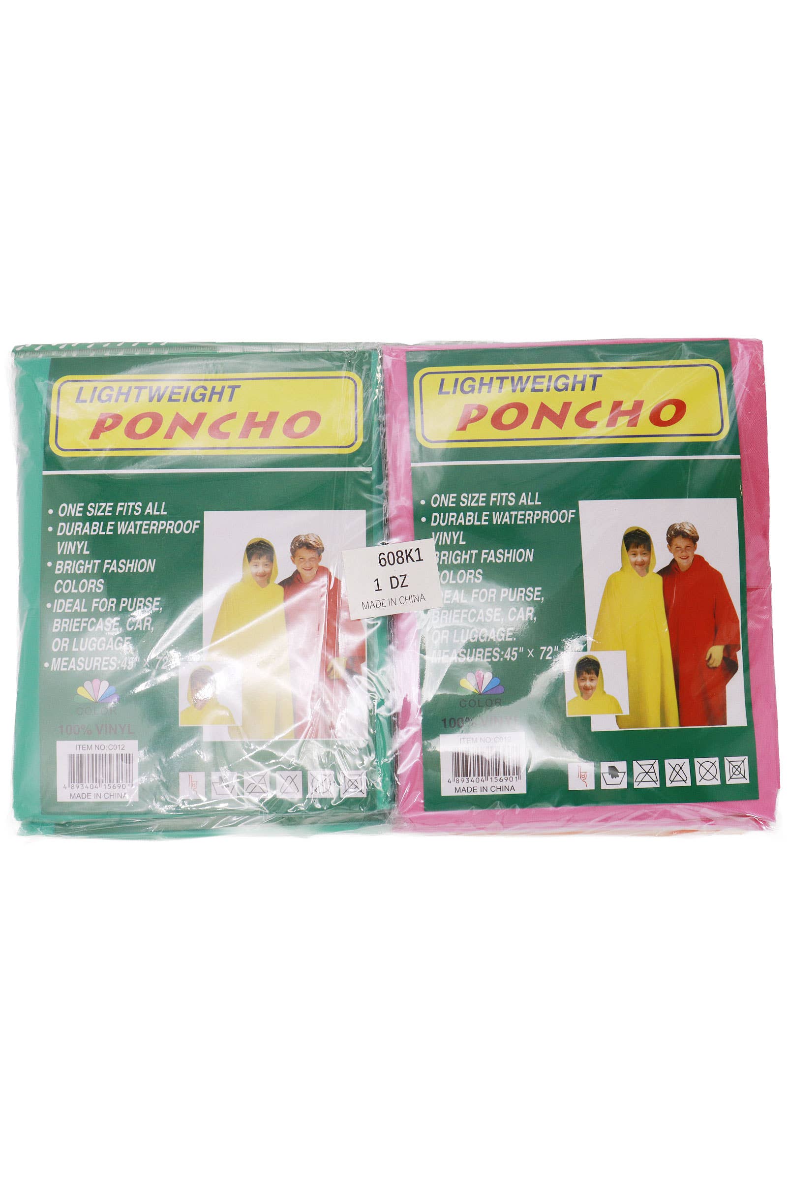 ASSORTED Kids Hooded Pullover Thin Vinyl Rain Poncho for wholesale on Faire7
