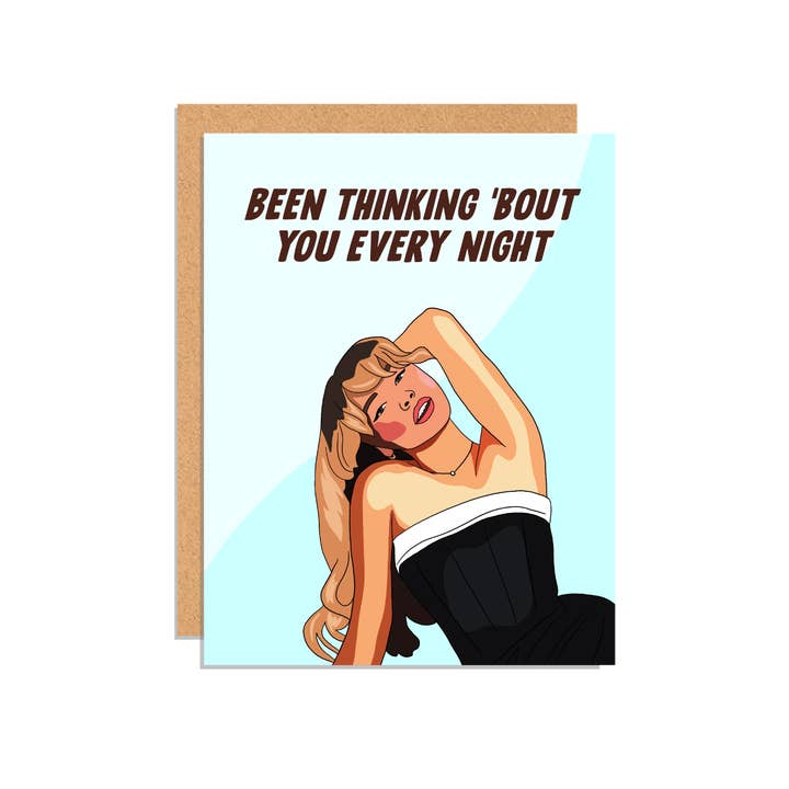Been Thinking 'Bout You Every Night Greeting Card for wholesale by Paper Rings Press