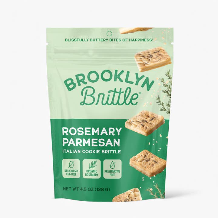 Italian Cookie Brittle – Rosemary Parmesan | Pouch Bag for wholesale by Brooklyn Brittle