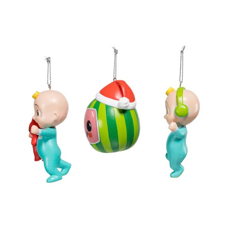 Kurt S. Adler, Inc. - Wholesale Ornament Set - Cocomelonâ„¢ Blow Mold Ornament Set, 3-Piece Set