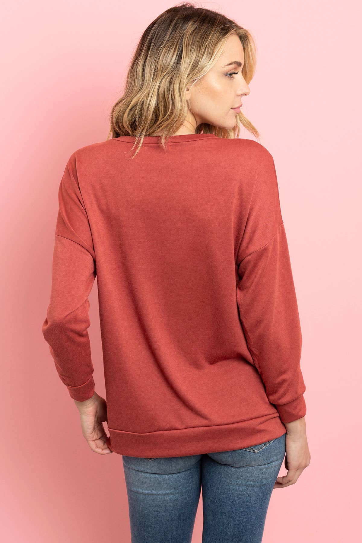 You & Me – wholesale Sweatshirt - Dam – PPT2063-LÅNGÄRMAD FRANSK FROTTÉ TOPP MED KÄNGURUFICKA71