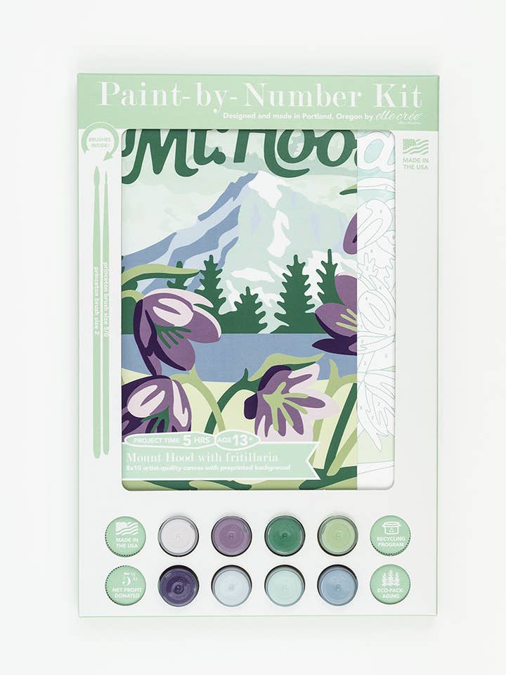 Mt. Huva med Fritillaria Färg-för-nummer Kit för wholesale av Elle Crée (She Creates)