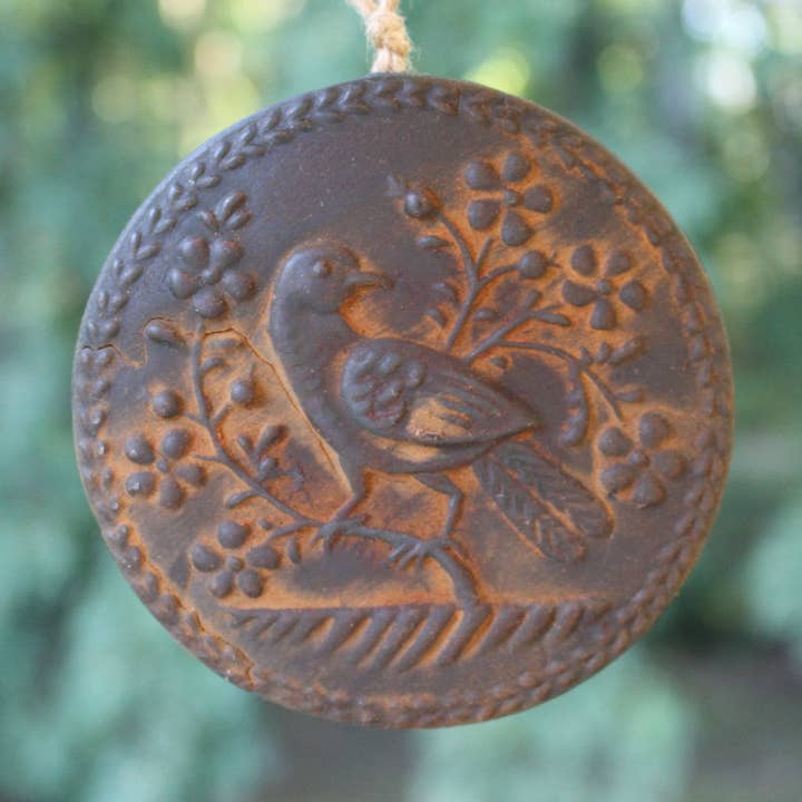 Primitive Meadowlark Bird, Handmade Christmas Ornament for wholesale by Happy Honey Bee Co.