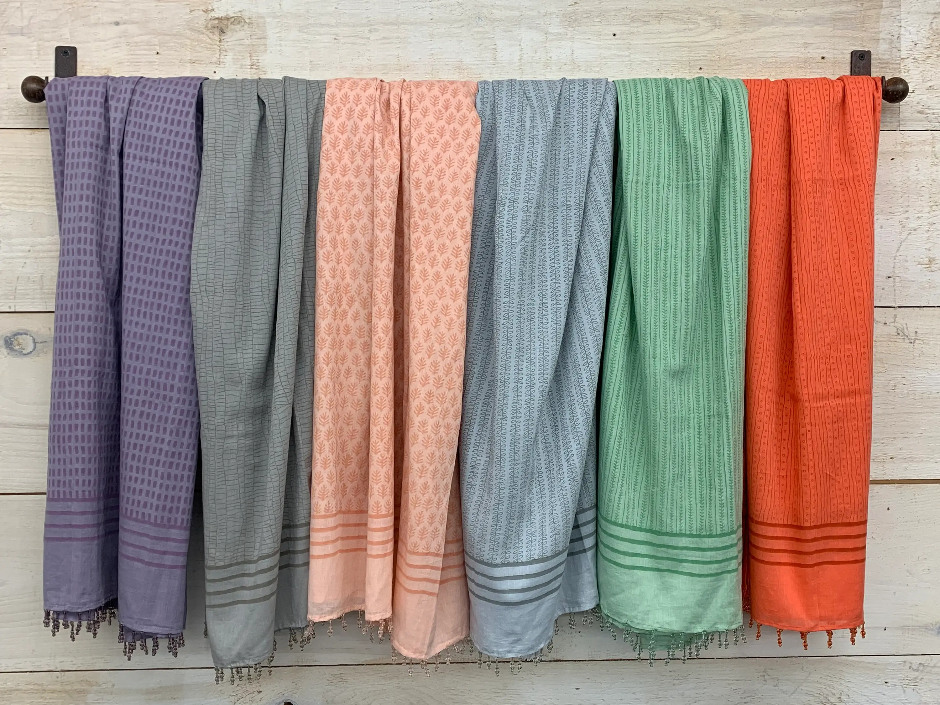 Asia West - Wholesale Scarf - Women's - Peach Cotton Voile Scarf / Shawl or Sarong 10