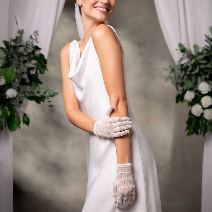 Iris | Bridal Lace glove for wholesale by Cornelia James