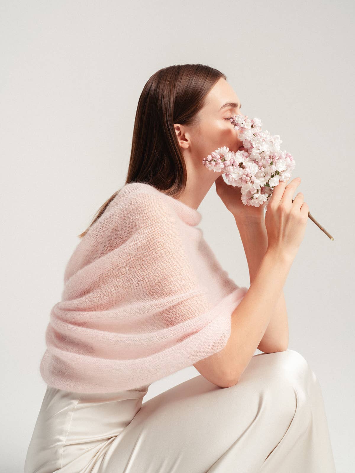 WOOL HOUSE - Wholesale Wrap - Women's - Mohair Wrap Modern Wedding Shrug / EMMA22