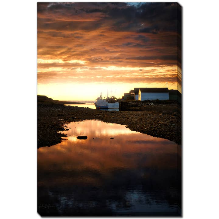 Sunset Stages Boats 38x60 Printed Canvas Wall Art for wholesale by Streamline Art