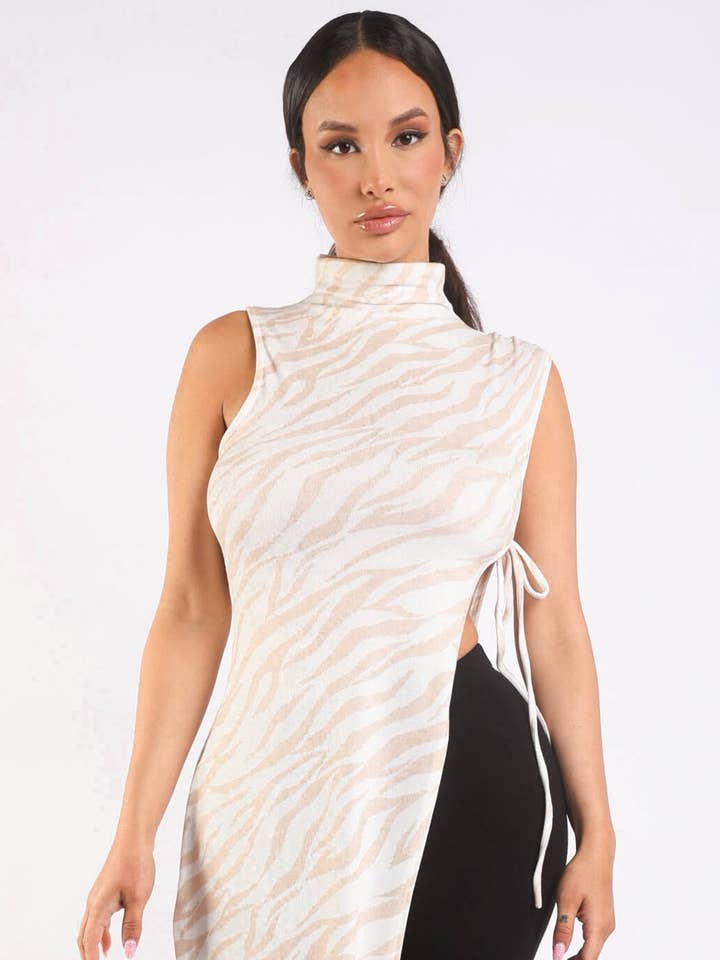 Zebra printet maxi top for engroshandel hos K Too