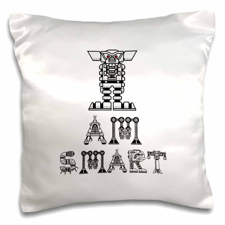 3dRose, Ich bin schlau lustiger dekorativer Text auf Weiß. Charmantes Geschenk für dich, Kissenbezug für den Großhandel von 3dRose