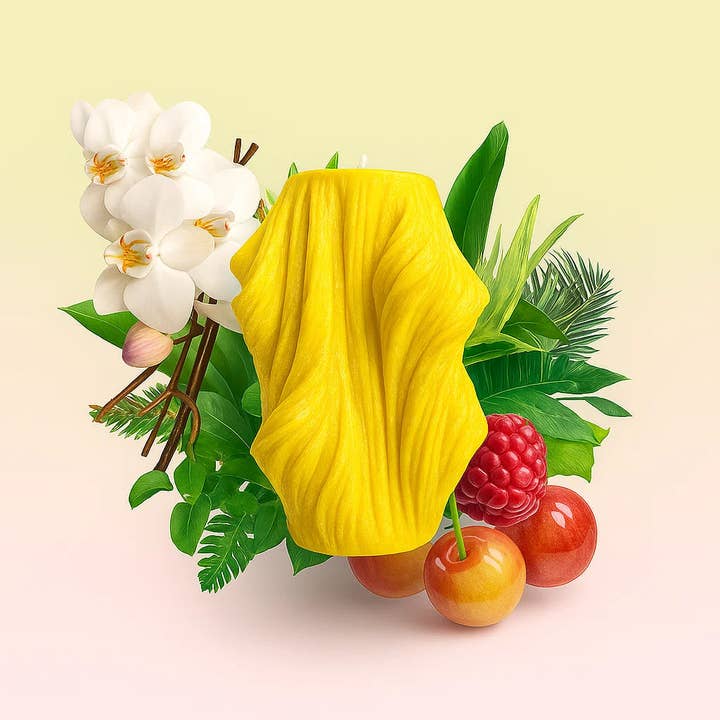 Veil Candle, Yellow Cherry, Brandy Cherry (Large) for wholesale by VOSK