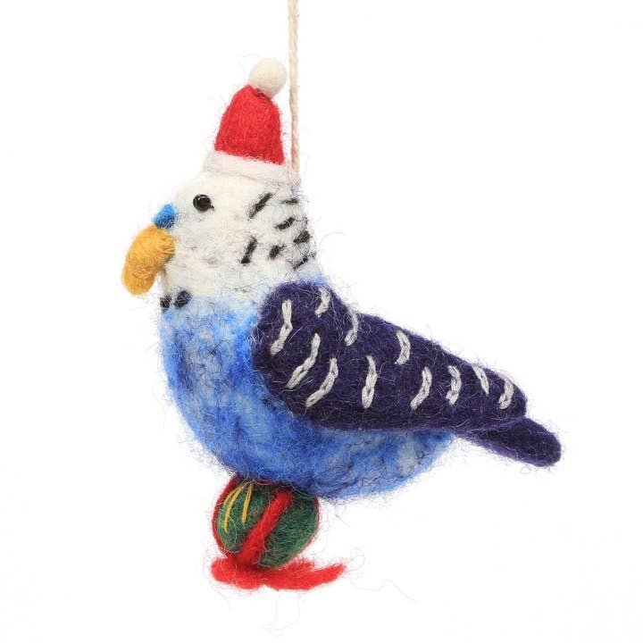Amica Accessories Ltd - Wholesale Ornament - Christmas Birds - Budgie, Blue & Yellow, 24