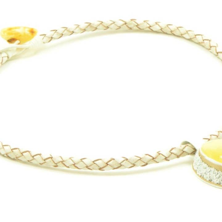 Milky Amber Pendant with Leather Strap for Adult for wholesale by The Natural Amber