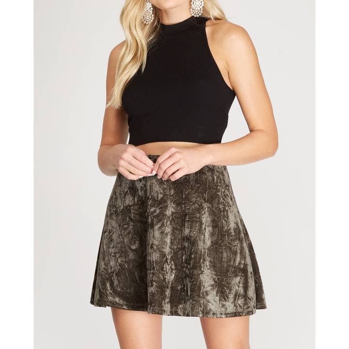 SAMMET MINI SKATER KJOL för wholesale av Paperdoll