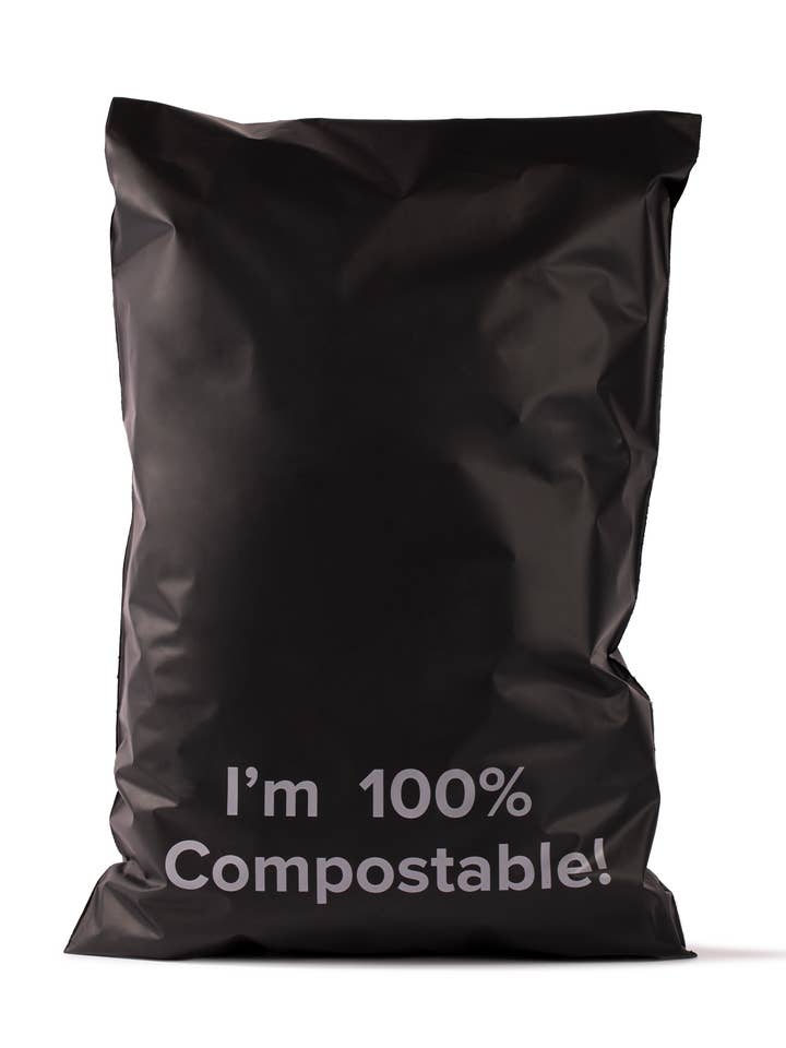 Compostable Shipping Mailer - Charcoal Black for wholesale by Tishwish