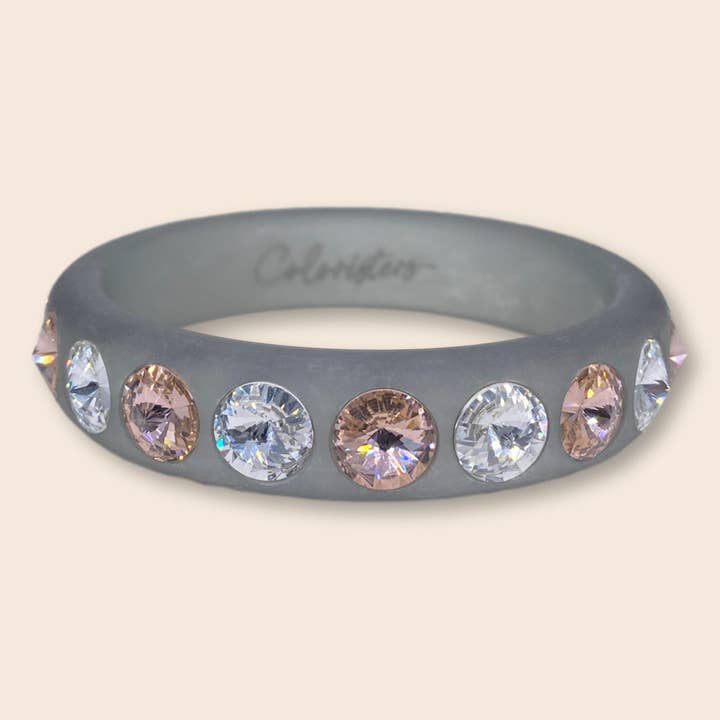 Classico Sassari bangle in grey with pink for wholesale by Coloristers