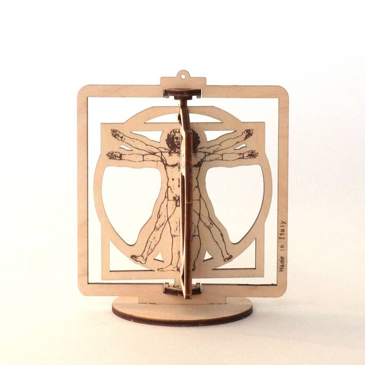 Dahimo - Wholesale DIY Craft Kit - Da Vinci Vitruvian Man on Rotating Frame - Wooden Model Kit3