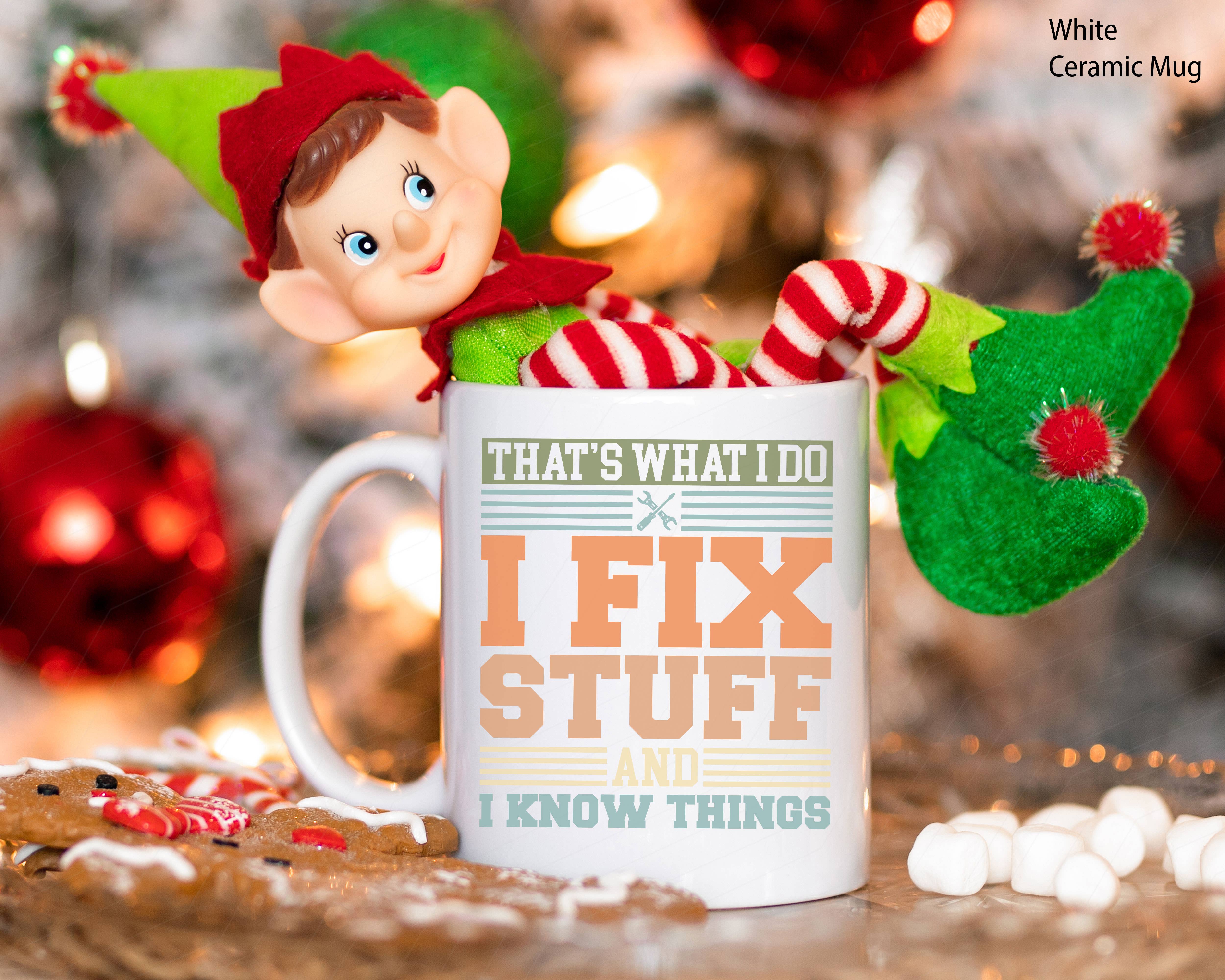 NVC Ecommerce LLC - Wholesale Coffee Mug - Retro Mechanic Dad Mug, I Fix Stuff And I Know Things Mug0