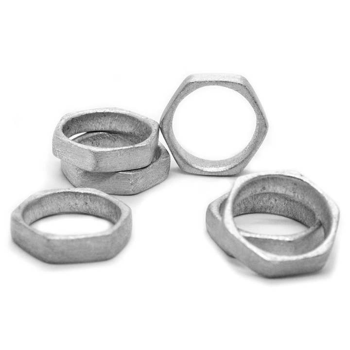 Hexagonal Rings for wholesale by No War Factory s.r.l.