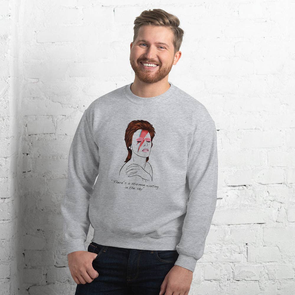 El loco del Pelo Rizo - Wholesale Graphic Sweatshirt - Unisex - Bowie unisex sweatshirt3