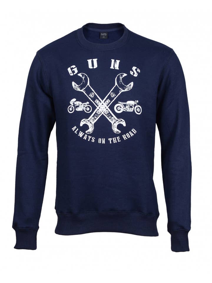 BUCK Felpa Girocollo Blu per la vendita all'ingrosso da parte di Guns