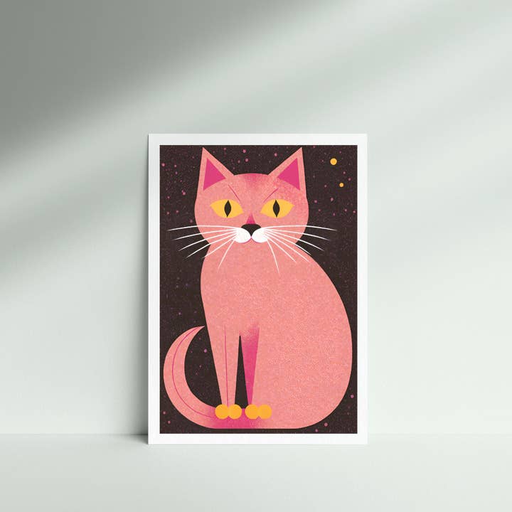 Cryptic Paper Co. - Wholesale Art Print - Minimalist Cat Contemporary Fall Art Print 2