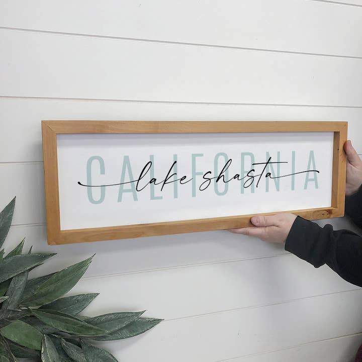 Custom State Décor- Lake Shasta, California Long Sign for wholesale by Hangout Home