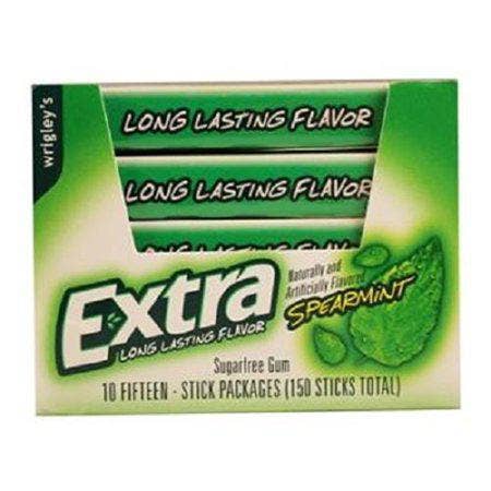 Long Island Candy Factory - Wholesale Chewing Gum - Extra Spearmint Sugarfree Chewing Gum 10 Count 15 Pieces Each Tray0