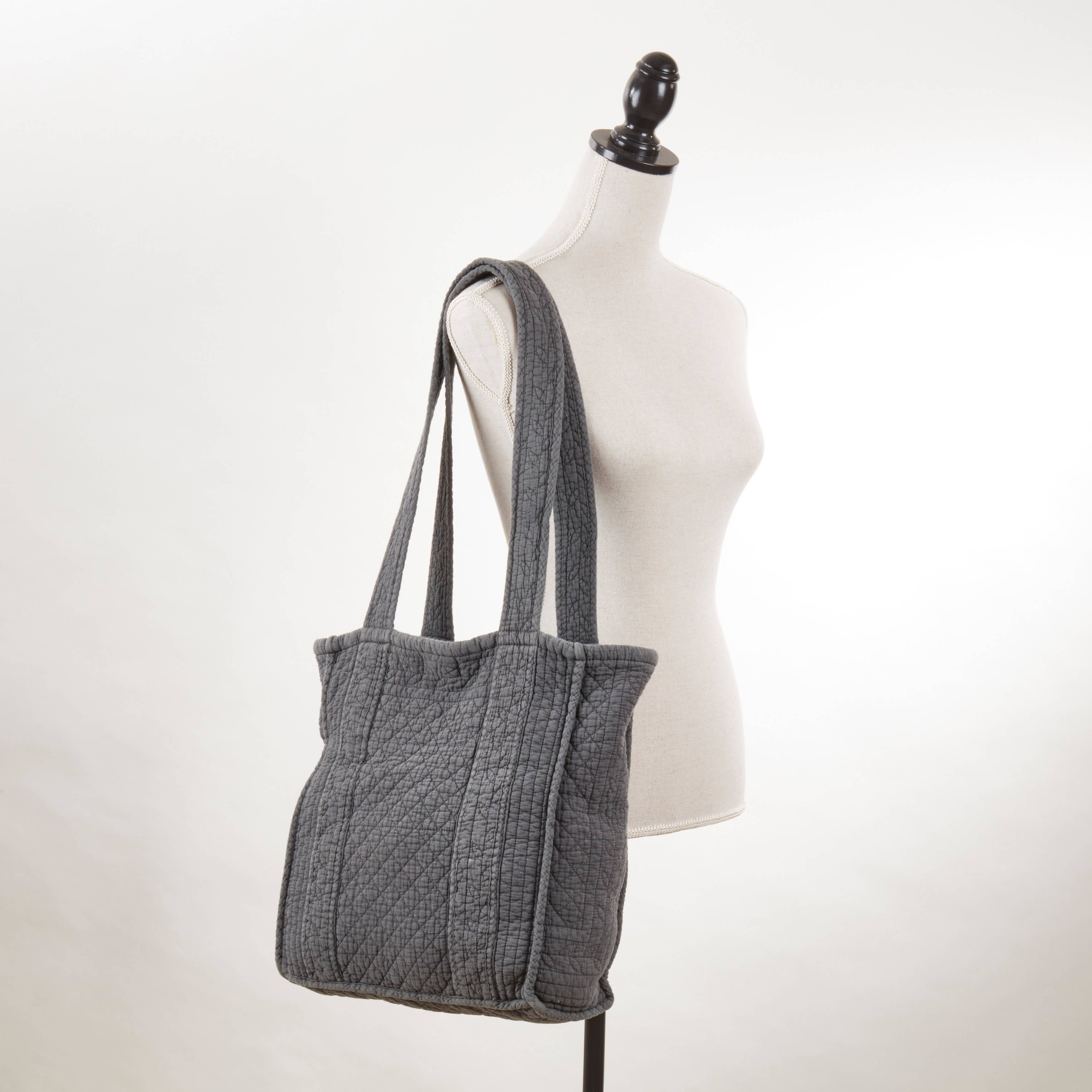 Saro Lifestyle - Wholesale Tote Bag - Women's - Soft Cotton Quilted Tote Bag7