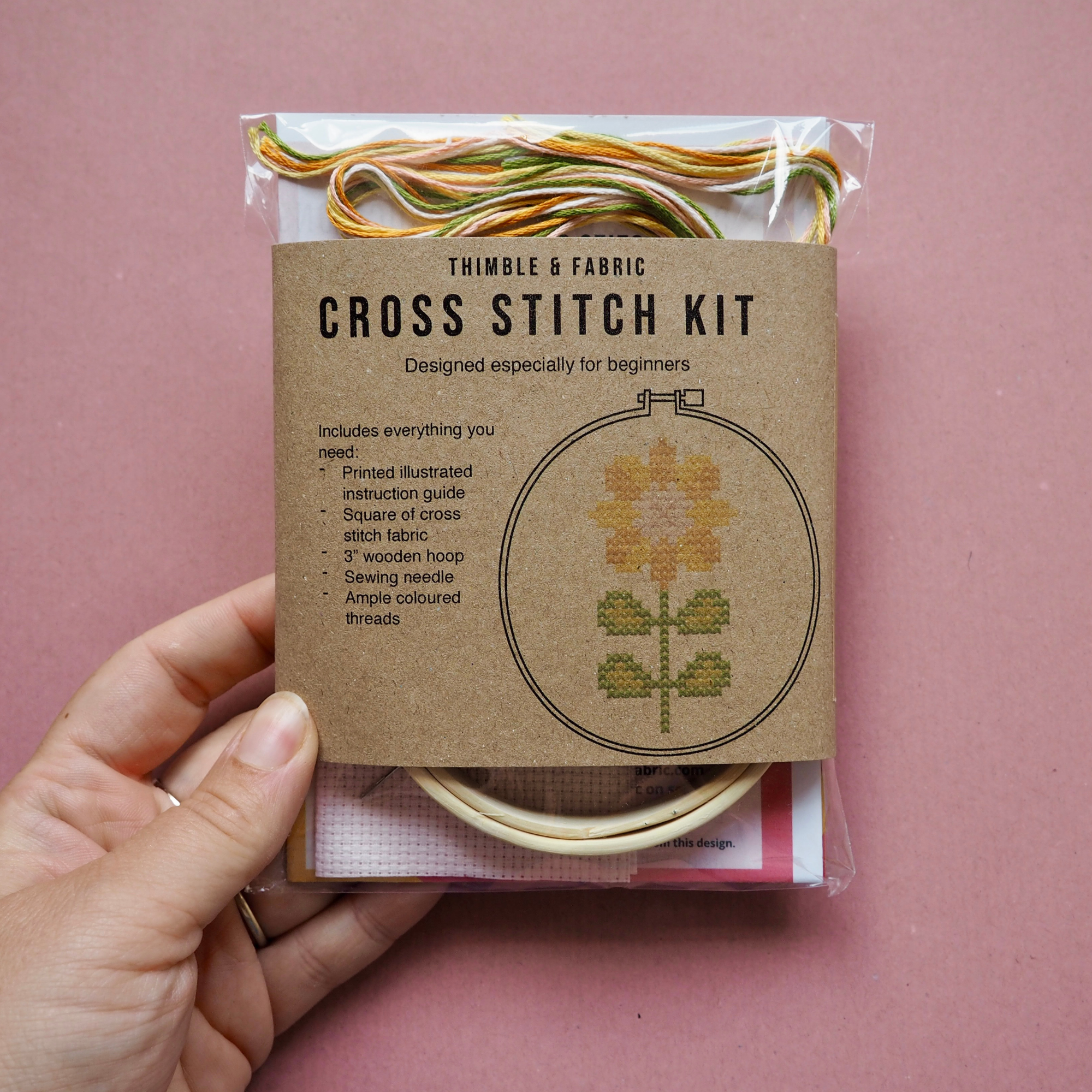 Thimble and Fabric – wholesale Material för broderi/korsstygn – Blomma Mini Korsstygnsset1