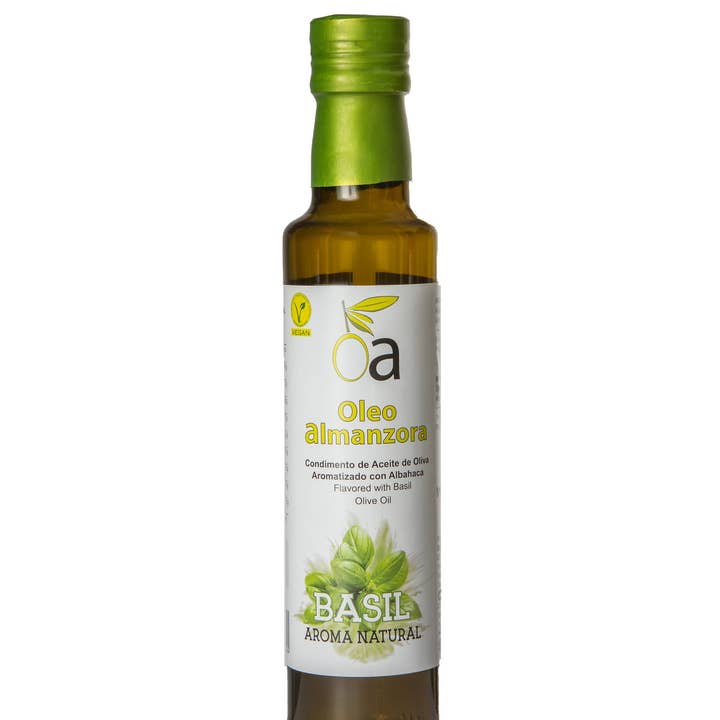 OLEO ALMANZORA - Wholesale Olive Oil - EVOO Condiment with Basil - 250ml0