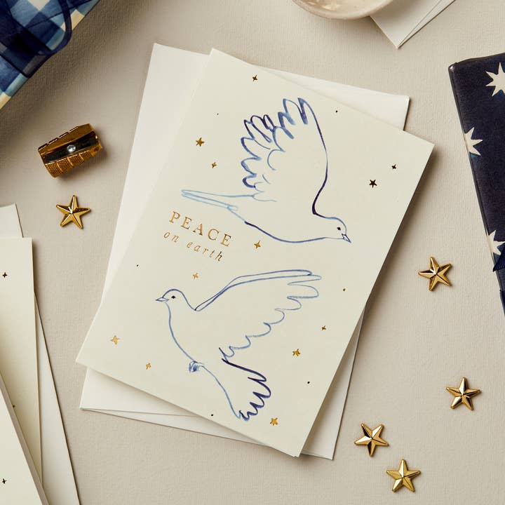 Wanderlust Paper Co - Wholesale Christmas Card - Doves 'Peace on Earth' Card0