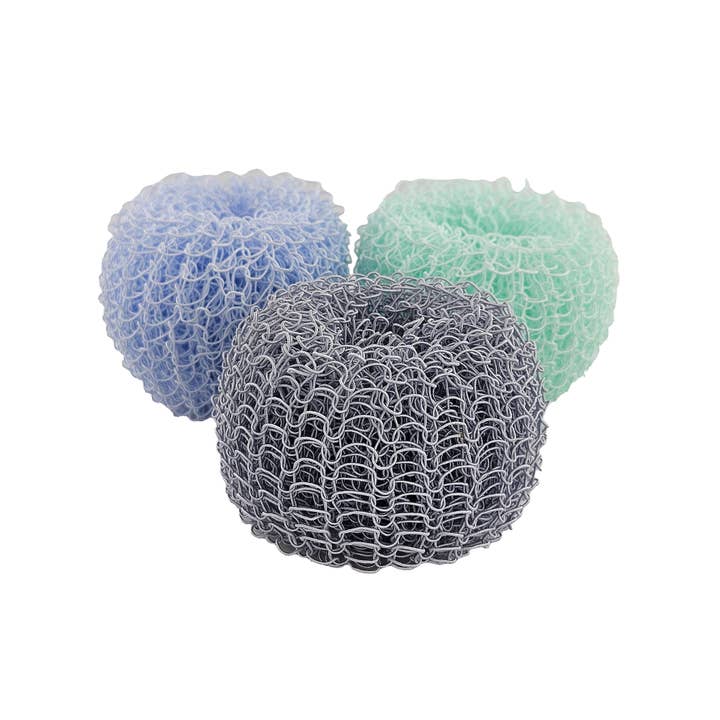 Fox Run Brands - Wholesale Cleaning Sponge - Fox Run Mesh Dish Scrubber Set, Set of 3 Multicolor