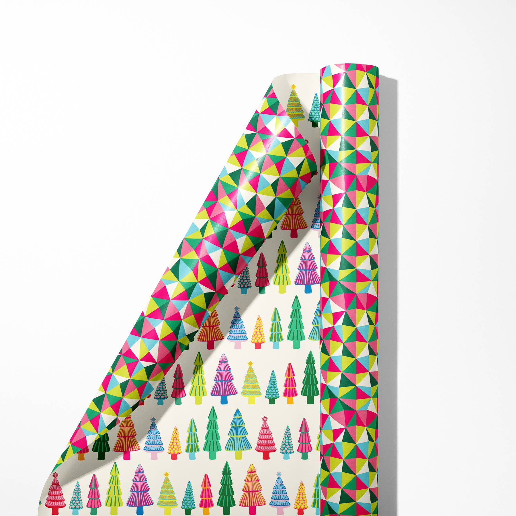 Happy People Paper Goods - Wholesale Flat Wrap - Glass Trees & Christmas Disco Double Sided Wrapping Paper0