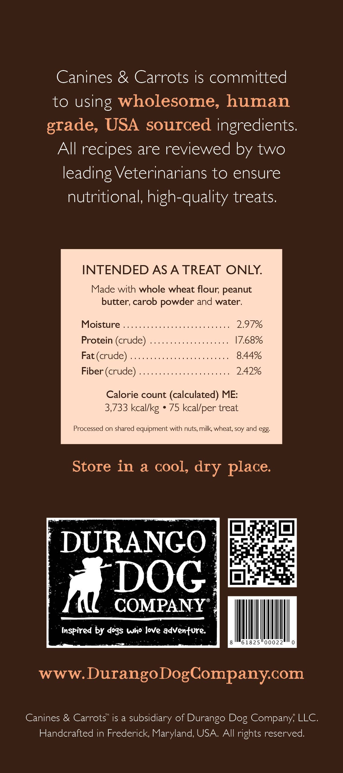 Durango Dog Co - Wholesale Pet Treats - Dog - CANINES & CARROTS Dog Treats /Singles for Impluse Buy!2