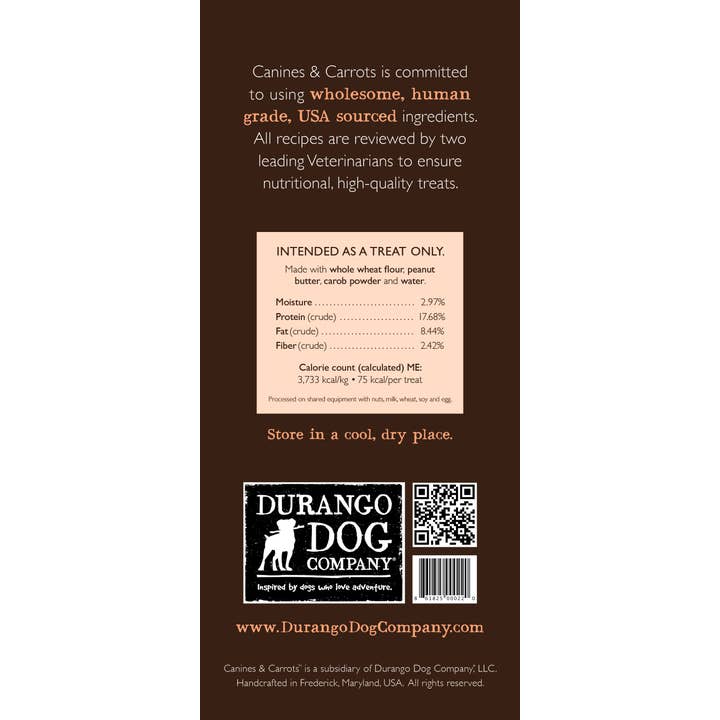 Durango Dog Co - Wholesale Pet Treats - Dog - CANINES & CARROTS Dog Treats /Singles for Impluse Buy!2