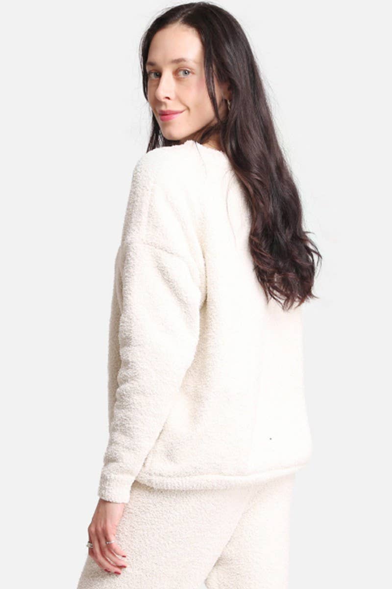 Fashion City – wholesale Sweatshirt – Women's – Solid Color Luxury Soft Lounge Pullover Sweater14