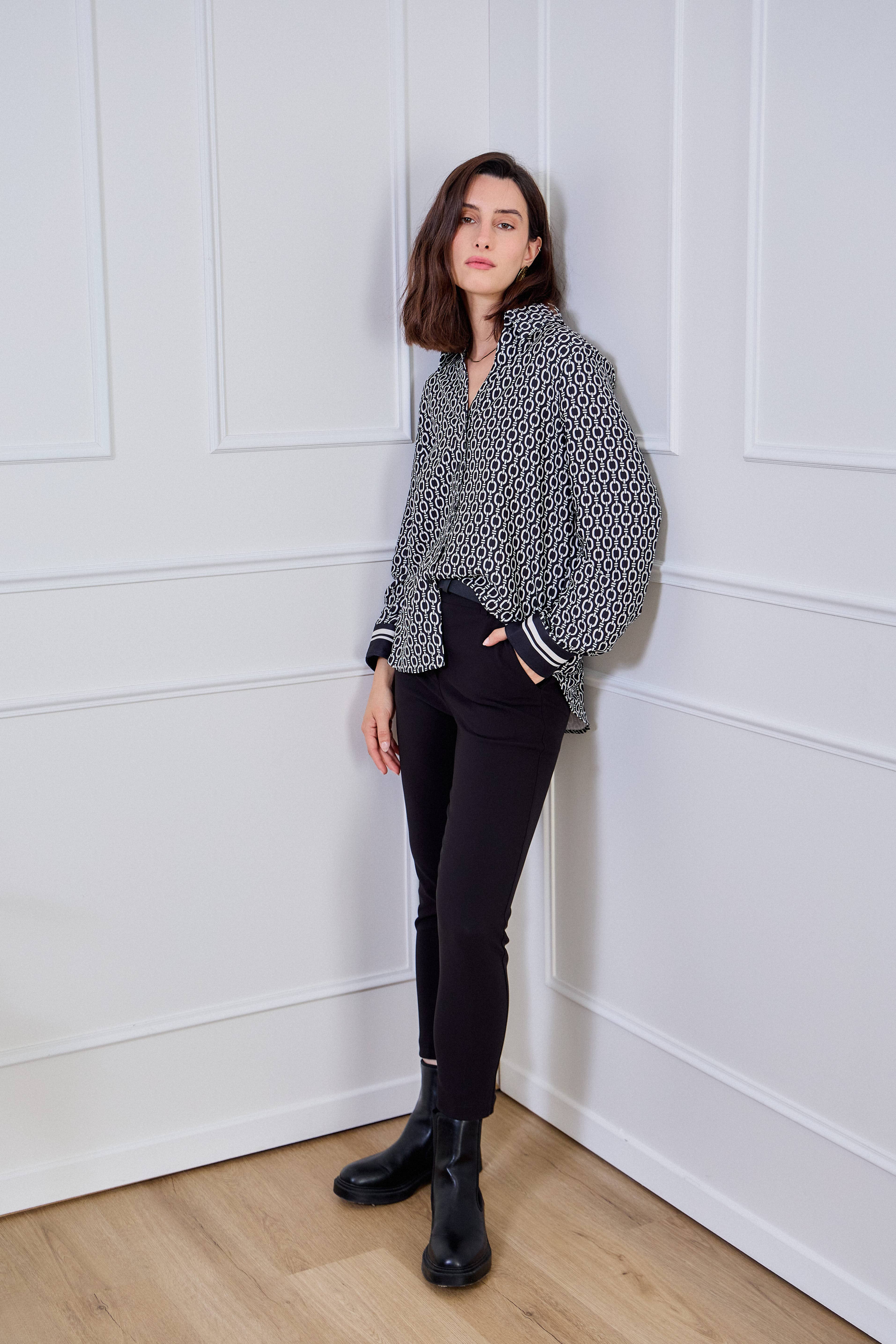 LULUMARY - Wholesale Overhemd met knopen - Dames - Kettingprint overhemd CH352A20