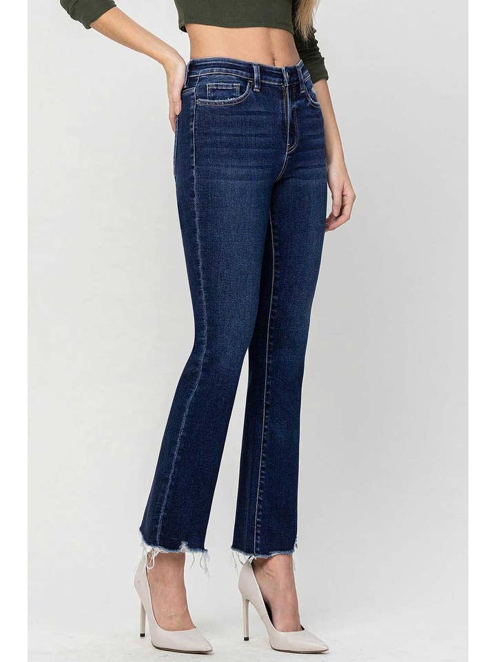 RECEIVE HIGH RISE RAW HEM BOOTCUT JEANS F4903 for wholesale on Faire4