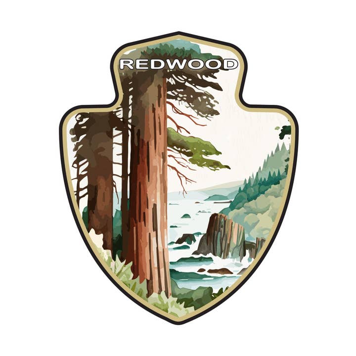 Redwood National Park Outdoor Adventure Sticker for wholesale by Home Folk Studio