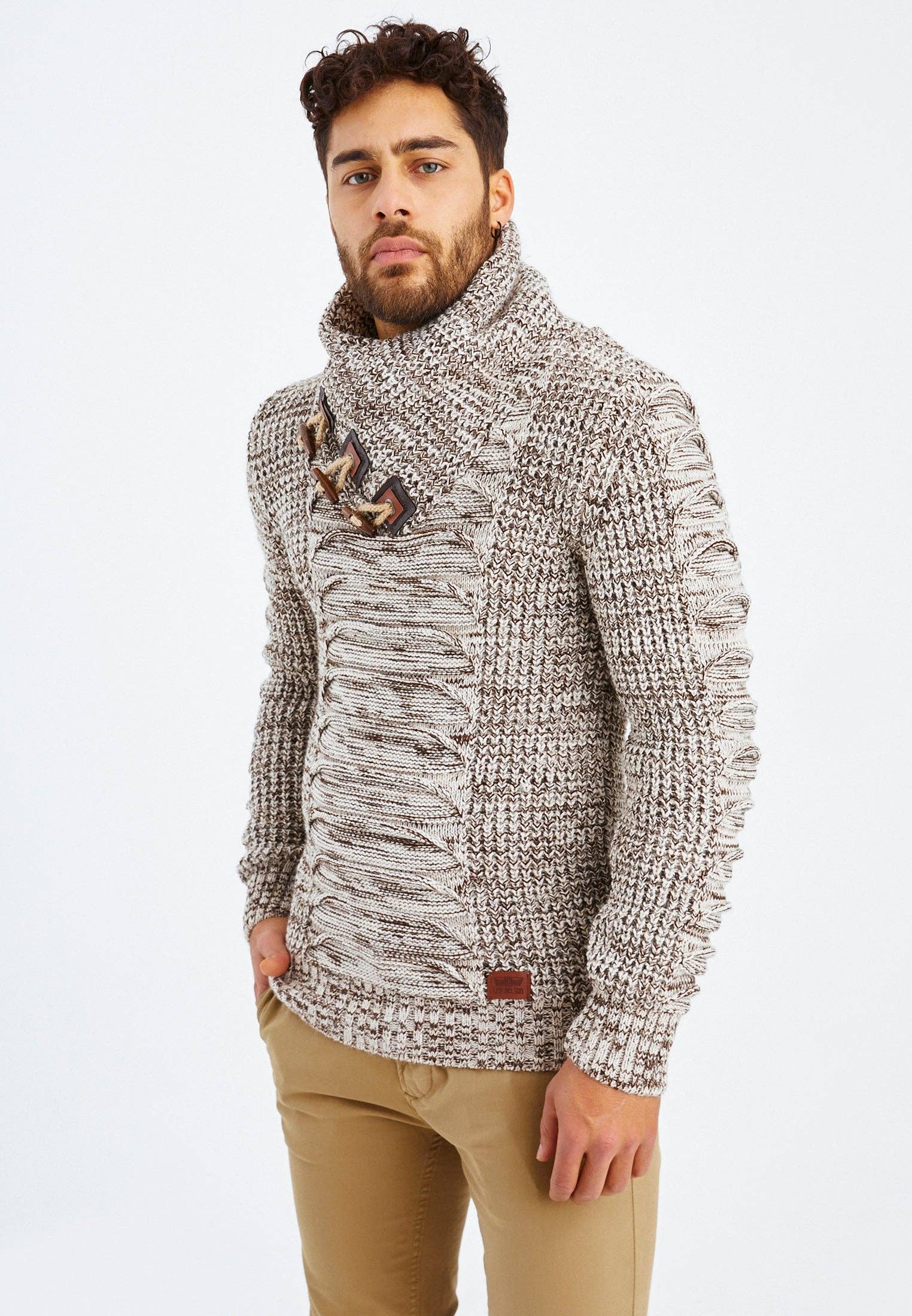Leif Nelson GmbH - Wholesale Knit Sweater - Men's - Men's Knit Sweater Chunky Knit Shawl Collar LN-557538