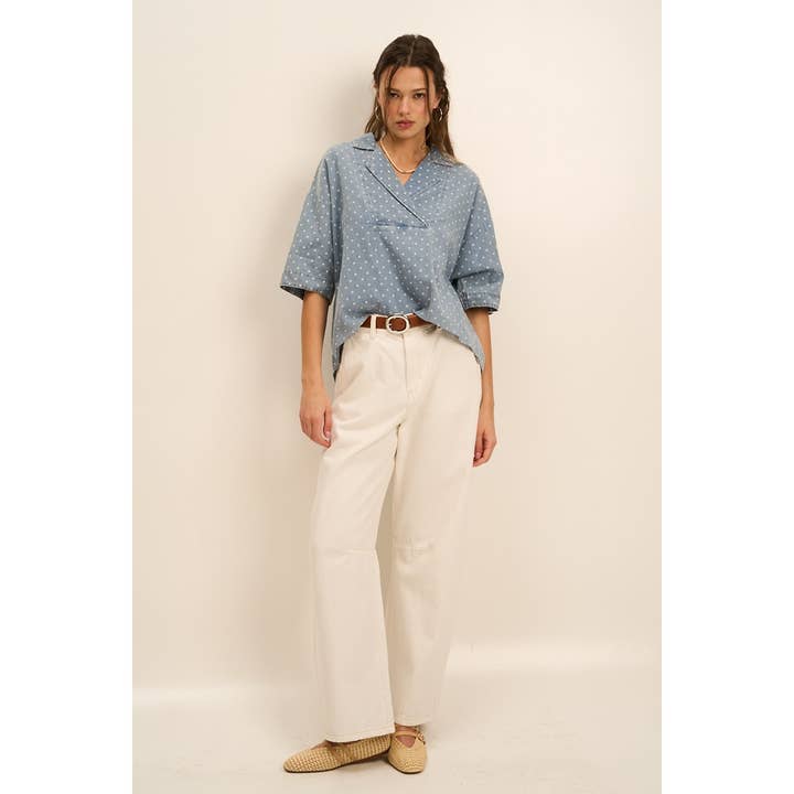 The GREii - Wholesale Knit Top - Women's - Wide Placket Polka Dot Top12