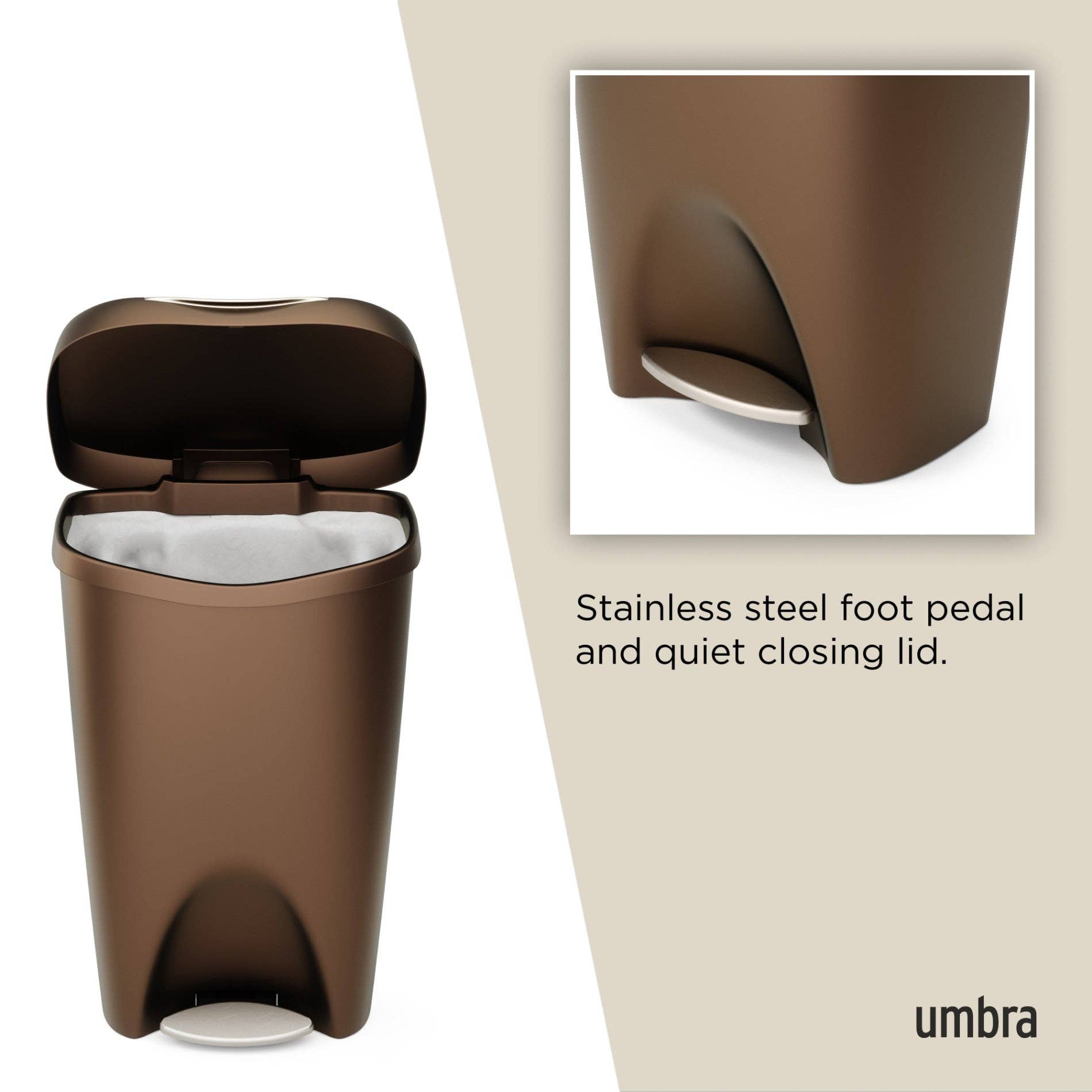 Umbra - Wholesale Trashcan/Trash Bin - Brim Step On Trash Can29