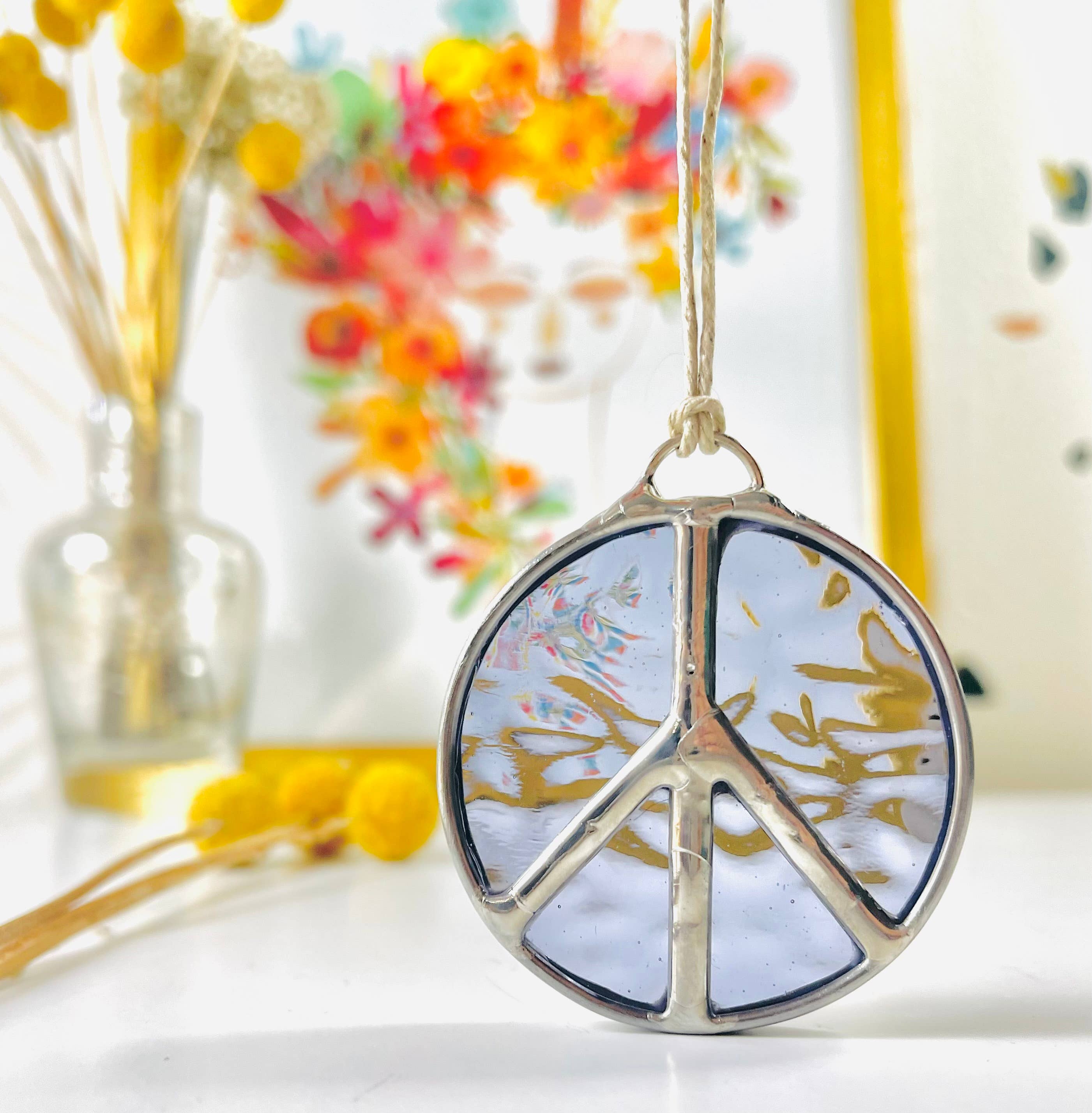 Samara Designs Studio - Wholesale Suncatcher - Glass Peace Sign Suncatcher12