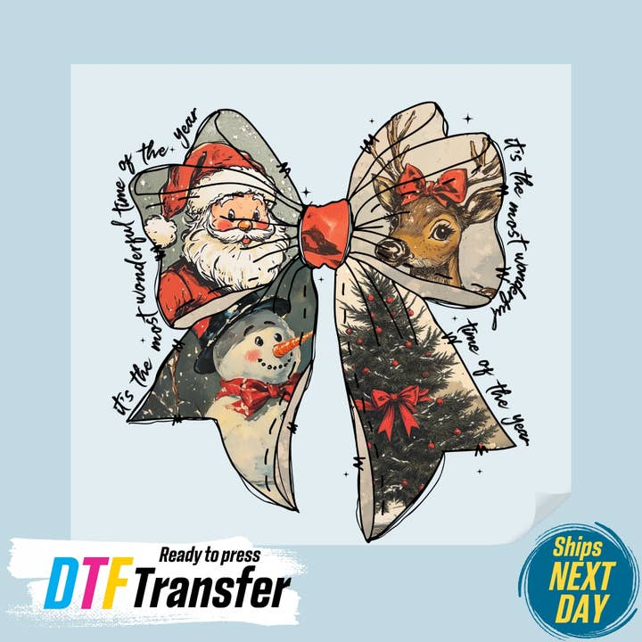 It’s The Most Wonderful Time of the Year Bow DTF Transfer for wholesale by DTF Office