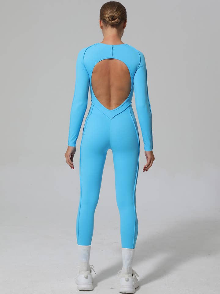 React Activewear - Wholesale Unitard - Women's - Kira Flex Jumpsuit - Aqua2