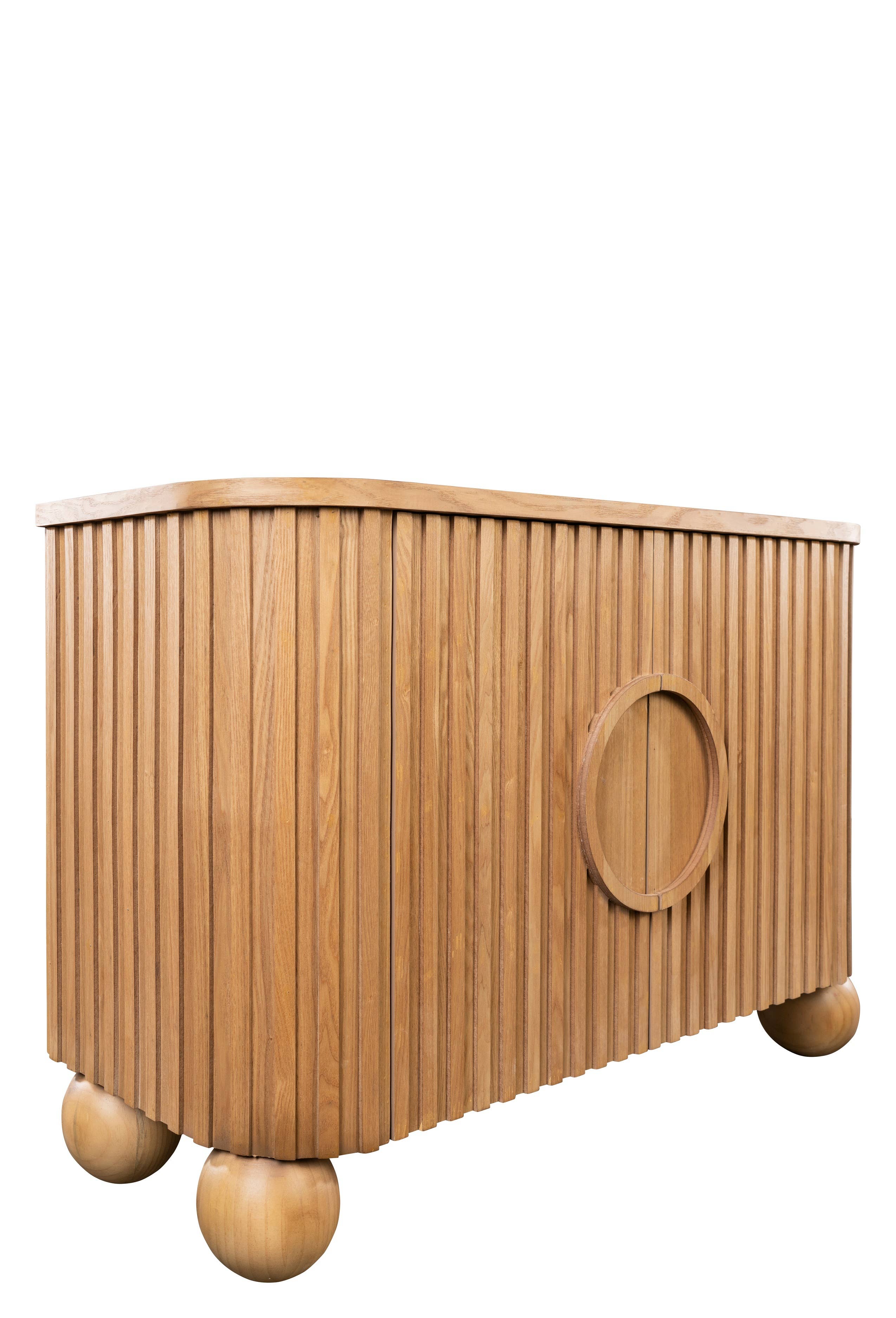 Statements by J - Wholesale Cabinet - 46.5'' W Fluted  Accent Cabinet with2 Doors and Ball Feet 1