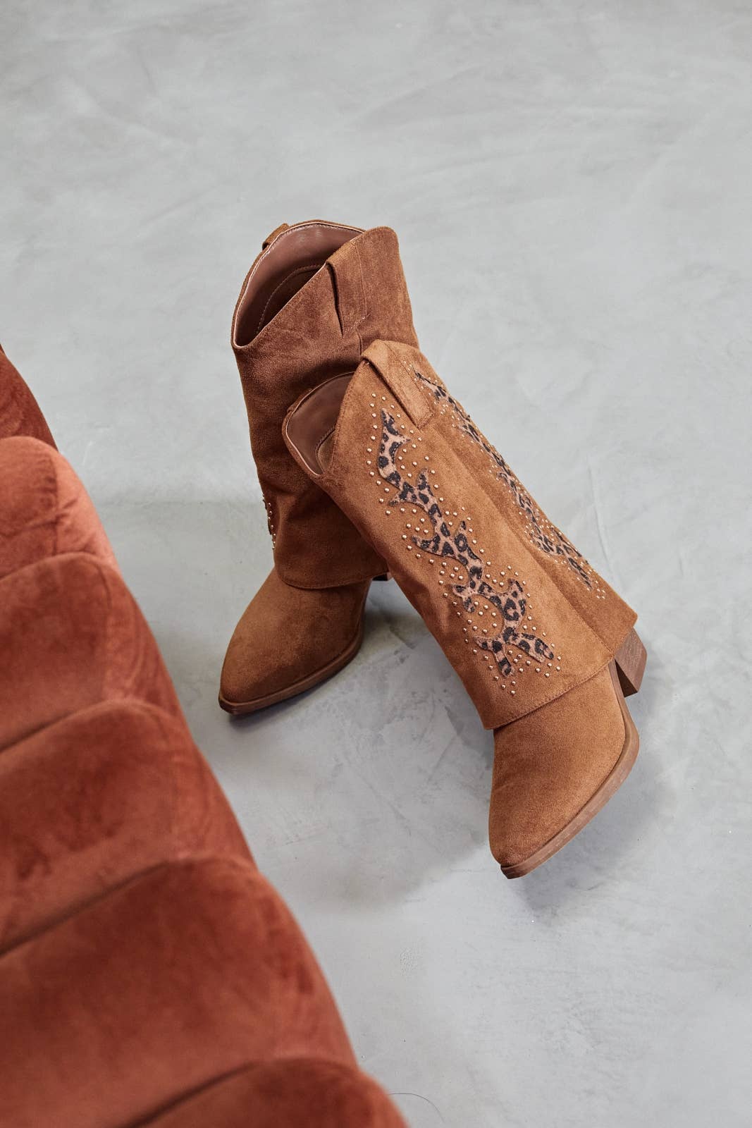 ERYNN - Wholesale Booties - Women's - cuffed cowboy boots - Heather2