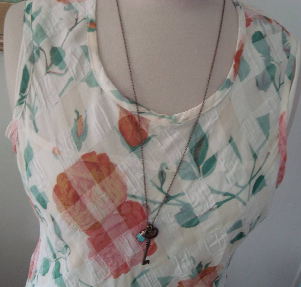 Fuchsia Bloom Studio - Wholesale Pendant/Charm Necklace - Brass Key Necklace With Turquoise and Acorn1