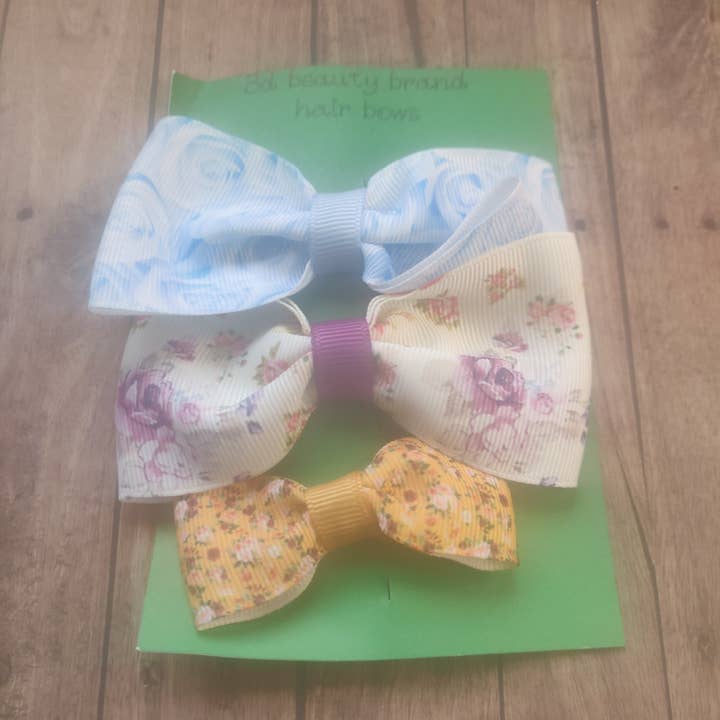 Ensemble de 3 nœuds à cheveux floraux pour la vente par 3d beauty brand